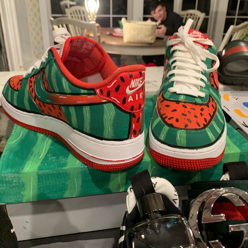 Custom Air Force 1 watermelon men’s size 10.5 - Picture 5 of 8